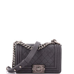 Chanel Small Boy Flap Bag Quilted Caviar